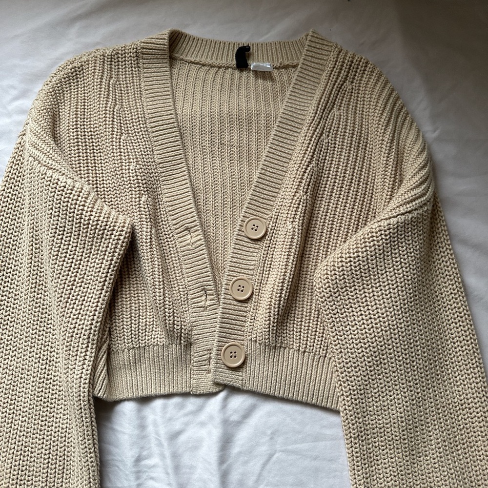 Beige Knit Cardigan